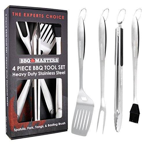 BBQ Masters Heavy Duty 4 Piece BBQ Grilling Tools Set - Grill Parts America