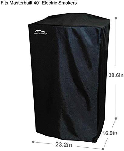 40" Heavy-Duty, Masterbuilt and Reinforced Polyester Smoker Cover, Black - Grill Parts America