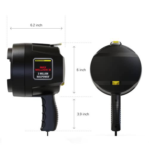 800-2301-0 Max Million III with 12V DC Charger Halogen Bulb Spotlight — Grill Parts America