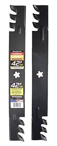 Maxpower 561713XB Commercial Mulching 2-Blade Set for 42" Poulan/Husqvarna/Craftsman, Replaces 138498, 138971, 138971x431, 532138971, PP24005, Black - Grill Parts America