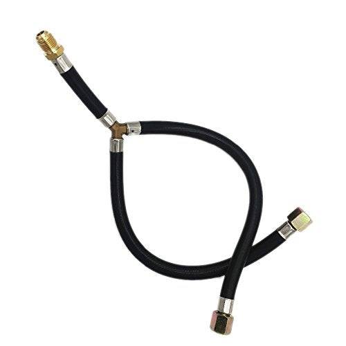 MeTer Star 3/8" Flare Gas Barbecue Grill Connection Flexible Hose Low Pressure Y Splitter Hose Assemly Parts Inlet Pipe for BBQ Stove - Grill Parts America