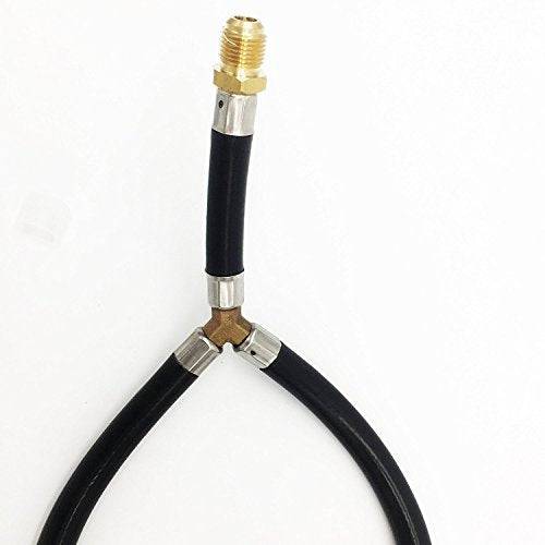 MeTer Star 3/8" Flare Gas Barbecue Grill Connection Flexible Hose Low Pressure Y Splitter Hose Assemly Parts Inlet Pipe for BBQ Stove - Grill Parts America