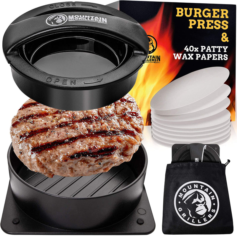 Mountain Grillers Burger Press Patty Burger Maker - Non Stick Hamburger Mold Kit - Grill Parts America