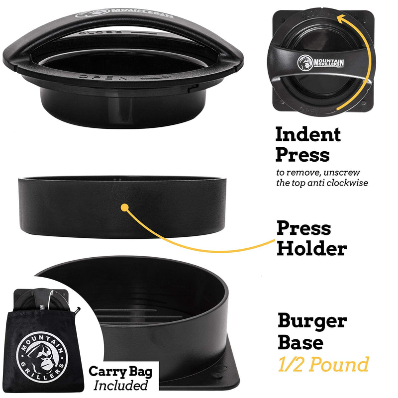 Mountain Grillers Burger Press Patty Burger Maker - Non Stick Hamburger Mold Kit - Grill Parts America