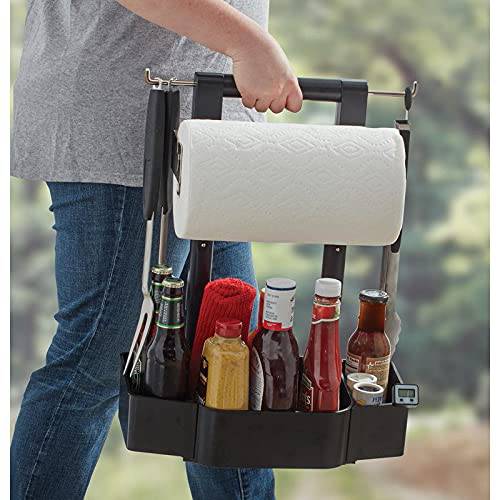 Mr. Bar-B-Q Adjustable Grilling Caddy | Store all your Grilling Accessories in One Place | Roller Towel Holder | Reduce Mess While Grilling - Grill Parts America