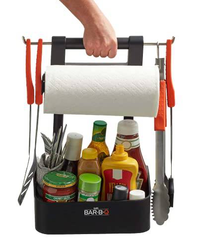 Mr. Bar-B-Q Adjustable Grilling Caddy | Store all your Grilling Accessories in One Place | Roller Towel Holder | Reduce Mess While Grilling - Grill Parts America