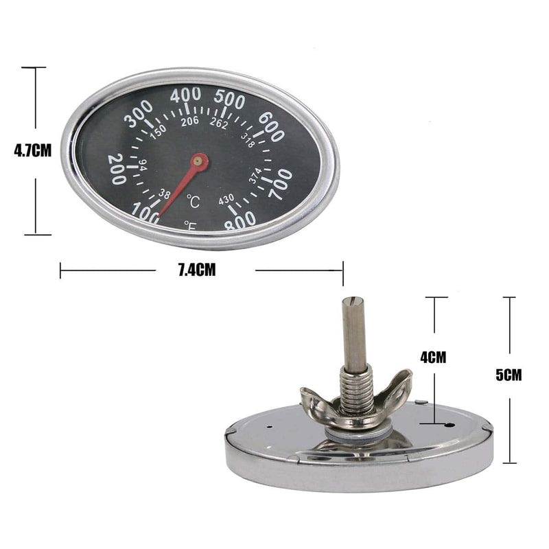 Bar.B.Q.S 3" Smoke Grill Thermometer Gauge Temp - Grill Parts America