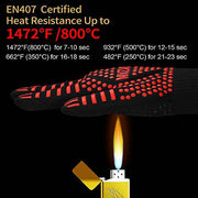 Premium BBQ Gloves, 1472°F Extreme Heat Resistant Oven Gloves - Grill Parts America