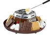 Nostalgia Indoor Electric Stainless Steel S'mores Maker with 4 Compartment Trays for Graham Crackers, Chocolate, Marshmallows and 2 Roasting Forks, Brown - Grill Parts America