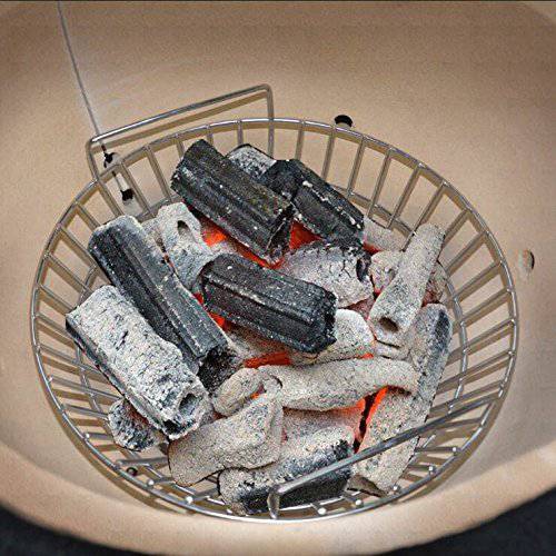 onlyfire Stainless Steel Charcoal Ash Basket Fits for Large Big Green Egg Grill, Kamado Joe Classic, Pit Boss, Louisiana Grills,Primo Kamado Grill and Large Grill Dome - Grill Parts America