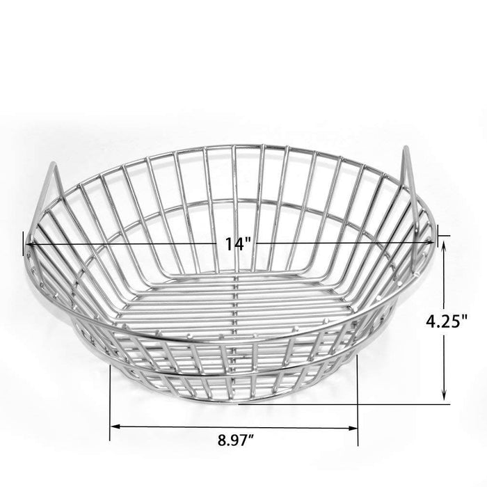 onlyfire Stainless Steel Charcoal Ash Basket Fits for Large Big Green Egg Grill, Kamado Joe Classic, Pit Boss, Louisiana Grills,Primo Kamado Grill and Large Grill Dome - Grill Parts America