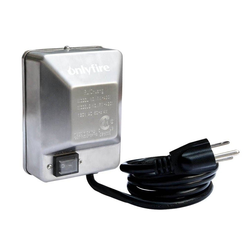 Onlyfire Universal Grill Electric Replacement Stainless Steel Rotisserie Motor 110 Volt 4 Watt On/Off Switch- 40 lb. Load - Grill Parts America