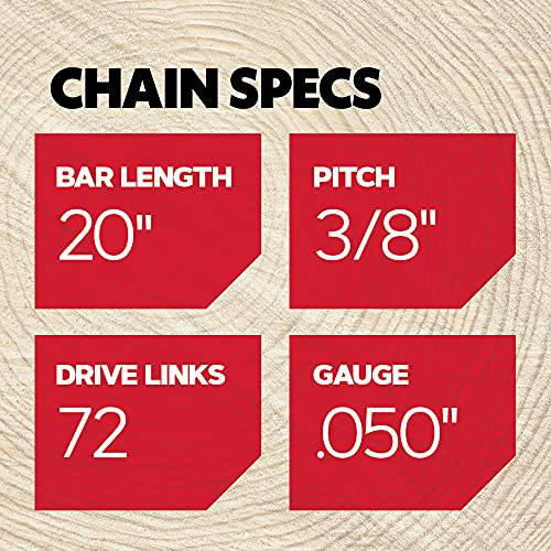 Oregon D72 AdvanceCut Chainsaw Chain for 20-Inch Bar -72 Drive Links – low-kickback chain fits Husqvarna, Stihl, Dolmar, Jonsered and more - Grill Parts America