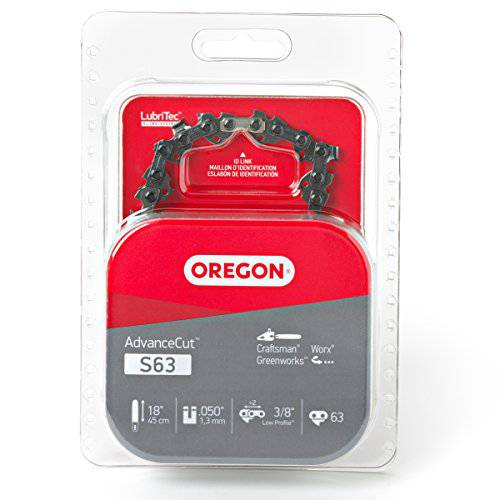 Oregon S63 AdvanceCut 18-Inch Chainsaw Chain, Fits Craftsman, Worx, Greenworks - Grill Parts America
