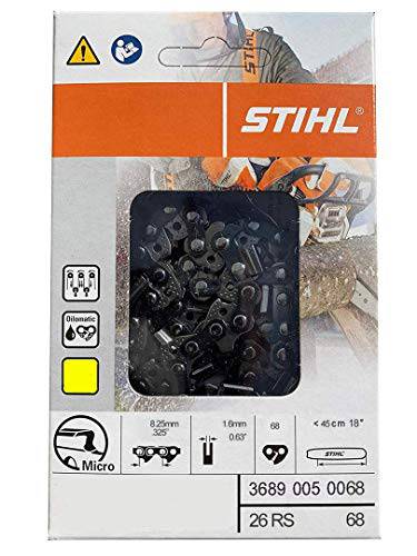 Stihl Chainsaw Chain- 26RS68- 18 Inch, 68 Drive Links, .325 Pitch, .06 ...