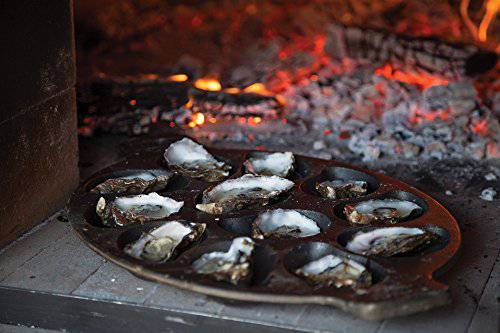 Outset 76225 Cast Iron Oyster Grill Pan, 12 Cavities, Black - Grill Parts America