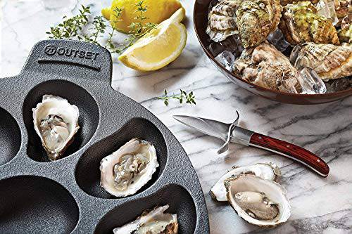 Outset 76225 Cast Iron Oyster Grill Pan, 12 Cavities, Black - Grill Parts America