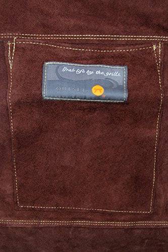 Outset F240 Leather Grill Apron, 0.25 x 26.5 x 29.75 inches, Brown Suede - Grill Parts America