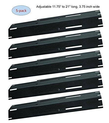 Outspark Universal Replacement Heavy Duty Adjustable Porcelain Steel Heat Plate Flavorizer Bar Burner Cover Flame Tamer (5-pack) - Grill Parts America
