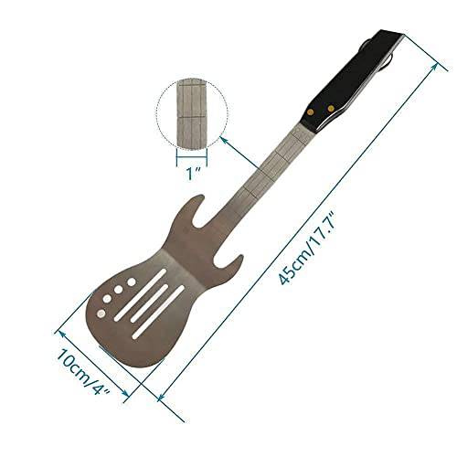 PEPKICN Rock Guitar Style Spatula & Tongs and Guitar Shaped Bottle Opener - Grill Parts America