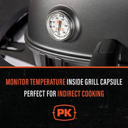 PK Grills PK99085 Thermometer Kit by Tel-Tru, Includes Thermometer, Wing Nut, and Silver Flashing - Grill Parts America