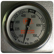 PK Grills PK99085 Thermometer Kit by Tel-Tru, Includes Thermometer, Wing Nut, and Silver Flashing - Grill Parts America