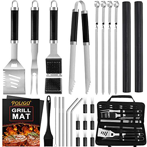 Alpha Grillers Premium Wood Grilling Gifts for Men - Grill Accessories Gift  Ideas - BBQ Tool Set Grill Kit with BBQ Utensils - Unique for Dad, Wooden