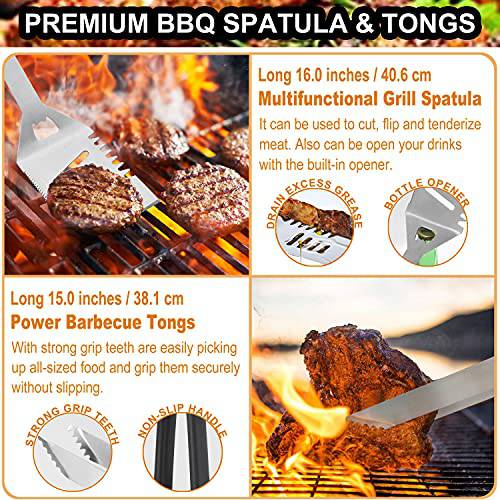 POLIGO 26PCS BBQ Accessories for Outdoor Grill Utensils Set Stainless Steel  BBQ Tools Grilling Tools Set for Christmas Birthday Dads Presents