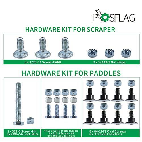POSFLAG 99-9313 Snow Blower Paddles 55-8760 Scraper Blade 95-6151 Drive Belt Hardware Kit for Toro - Grill Parts America