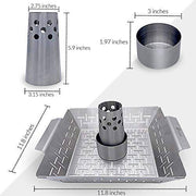 Beer Can Chicken Holder with Free Meat Thermometer- Stainless Steel Roaster Rack - Grill Parts America