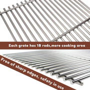 QuliMetal 7528, 304 Stainless Steel Cooking Grates (19.5 x 12.9 x 0.6) for Weber - Grill Parts America
