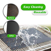 RENOOK Grill Mat Set of 6 - 100% Non-Stick BBQ Grill Mats, Heavy Duty, Reusable, and Easy to Clean - 15.75 x 13-Inch, Black - Grill Parts America