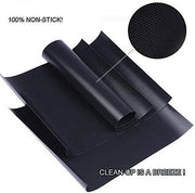 RENOOK Grill Mat Set of 6 - 100% Non-Stick BBQ Grill Mats, Heavy Duty, Reusable, and Easy to Clean - 15.75 x 13-Inch, Black - Grill Parts America