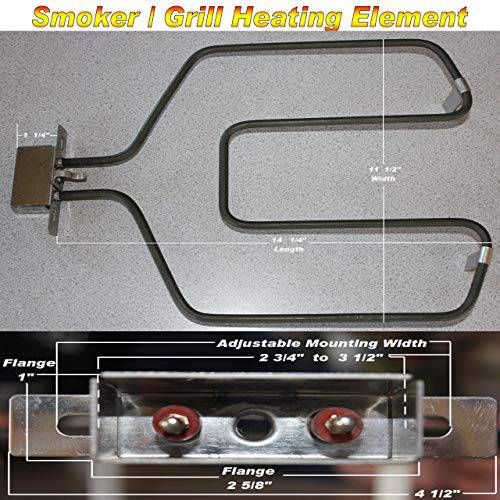 River Country Universal Replacement Electric Smoker and Grill Heating Element with Adjustable Thermostat Controller - Grill Parts America