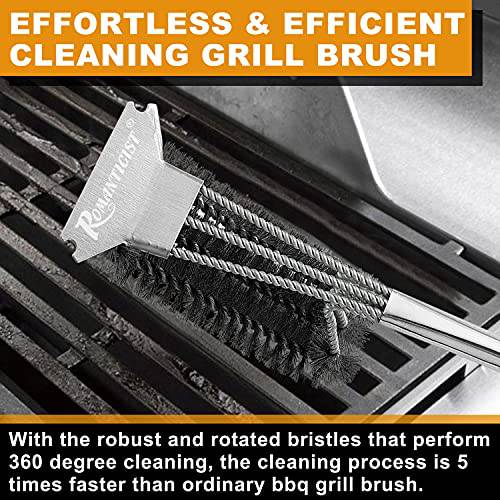 ROMANTICIST 18’’ Grill Brush with Scraper - Grill Parts America