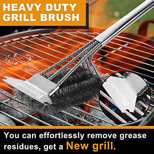 ROMANTICIST 18’’ Grill Brush with Scraper - Grill Parts America