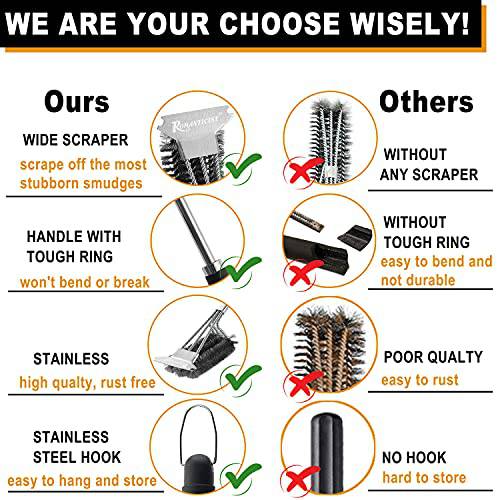 ROMANTICIST 18’’ Grill Brush with Scraper - Grill Parts America
