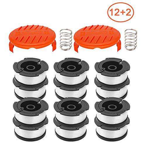 RONGJU 14 Pack Weed Eater Replacement Parts for Black&Decker AF-100, 12 Pack 30ft 0.065" String Trimmer Line Replacement Spools + 2 Pack - Grill Parts America