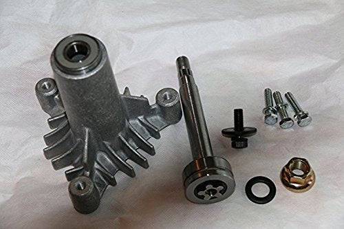 New Replacement for 130794 Spindle, or Mandrel, Craftsman, Poulan, Husqvarn, More.... with pre-tapped mounting holes and 3 mounting bolts - Grill Parts America