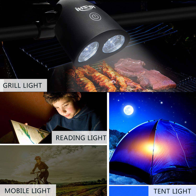 RVZHI Barbecue Grill Light, 360°Rotation for BBQ with 10 Super Bright LED Lights - Grill Parts America