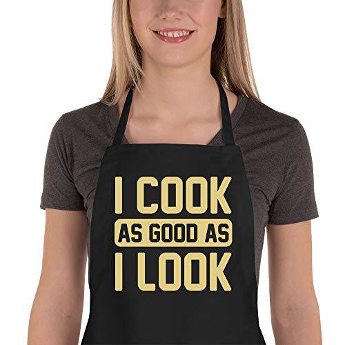 Funny Cooking Apron for Women Men Adjustable Kitchen Chef Aprons with 2 Large Pockets - Grill Parts America