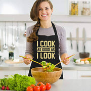 Funny Cooking Apron for Women Men Adjustable Kitchen Chef Aprons with 2 Large Pockets - Grill Parts America