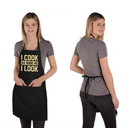 Funny Cooking Apron for Women Men Adjustable Kitchen Chef Aprons with 2 Large Pockets - Grill Parts America