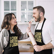Funny Cooking Apron for Women Men Adjustable Kitchen Chef Aprons with 2 Large Pockets - Grill Parts America