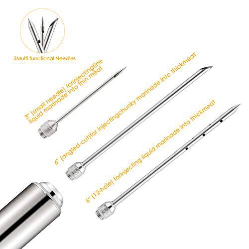 SEGOAL Meat Injector Syringe Food Grade 304 Stainless Steel 2-oz Large Capacity - Grill Parts America