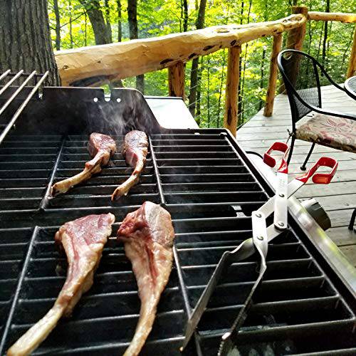 Grill Tongs - Heavy Duty Barbecue Grilling Tong w Red PVC Handle - Grill Parts America