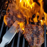 Grill Tongs - Heavy Duty Barbecue Grilling Tong w Red PVC Handle - Grill Parts America