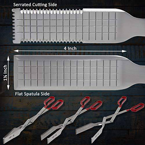 Grill Tongs - Heavy Duty Barbecue Grilling Tong w Red PVC Handle - Grill Parts America