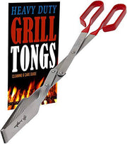 Grill Tongs - Heavy Duty Barbecue Grilling Tong w Red PVC Handle - Grill Parts America