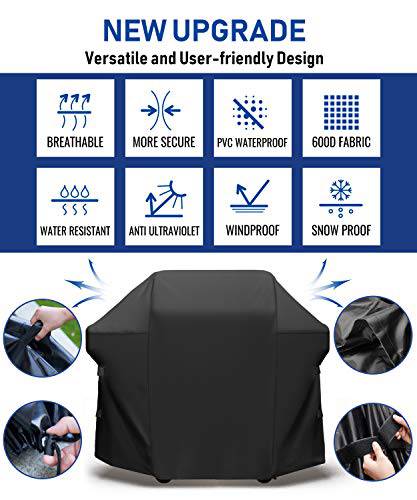 SHINESTAR 52 Inch Durable Grill Cover for Weber Spirit 2-3 Burner & Genesis Silver A/B, 7106 Upgraded Version - Grill Parts America